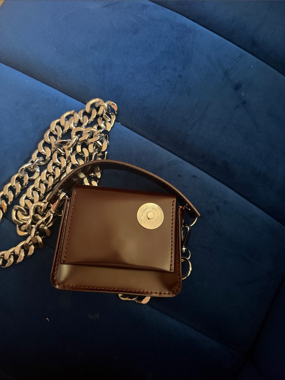 KARA PATENT LEATHER MINI LEATHER PINCH SHOULDER BAG